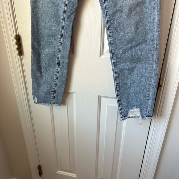 Loft Curvy Chewed Hem High Waisted Skinny Jeans 27 - Picture 4 of 5